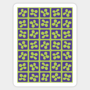 Retro Flowers Pattern - Purple Geen Sticker